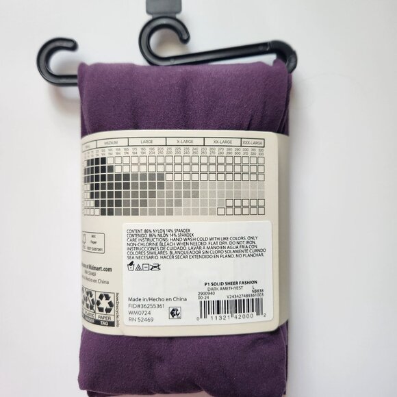 No Boundaries Fashion Tights LARGE Dark Amethyst Purple - Picture 3 of 6